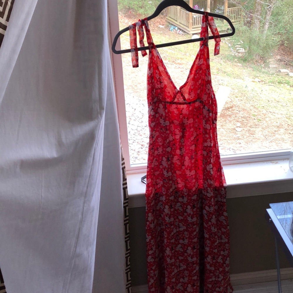 Red floral Zara dress